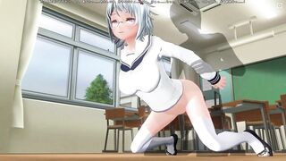 3D HENTAI Neko schoolgirl gets fucked in the ass in the classroom