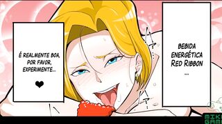 Parody DBZ Android 18 and Kuririn lemonade stand