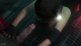 Resident Evil - Jill Valentine Threesome Blowjob Cum POV (Sound)