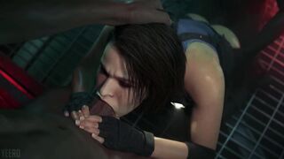 Resident Evil - Jill Valentine Threesome Blowjob Cum POV (Sound)