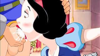 Snow White sucks hard and then cum a lot of cum on his face