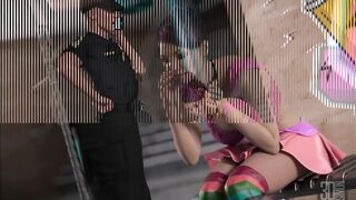 High Socks and Roller-skates - Policeman Fucks Naughty 18 yo Teen in Public