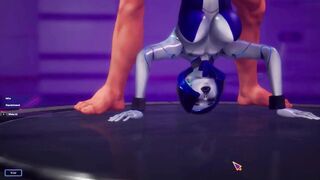 T pose med en cyberkvinde i rummet [Gameplay]