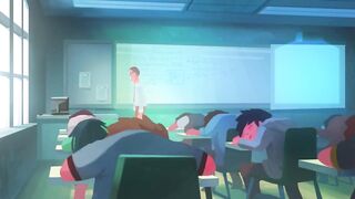Animation - School boy falling asleep
