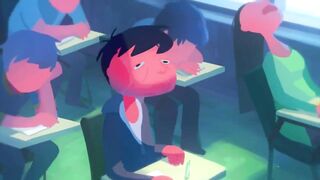 Animation - School boy falling asleep