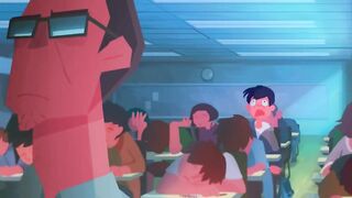 Animation - School boy falling asleep