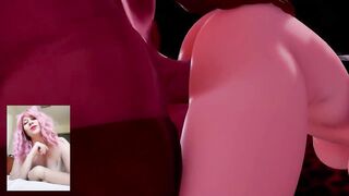 pink hair futanari fuck at the party in the ass