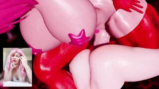 pink hair futanari fuck at the party in the ass