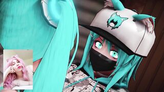 futanari fuck at the party in the ass blue hair