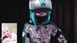 futanari fuck at the party in the ass blue hair
