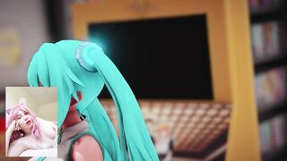 futanari fuck at the party in the ass blue hair