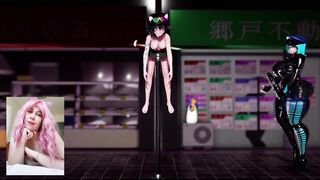 futanari fuck at the party in the ass big boobs cat costume