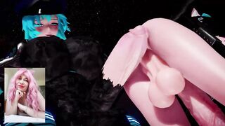 futanari fuck at the party in the ass big boobs cat costume