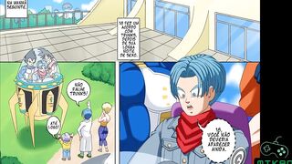 Trunks Fudendo Android 18 enquanto Kuririn fica Olhando - DBZ Parody