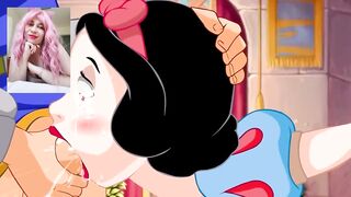 Snow White sucks hard and cum on his face