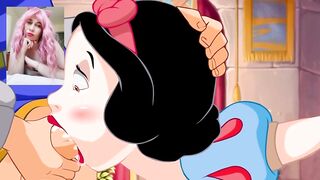 Snow White sucks hard and cum on his face