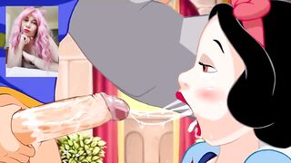 Snow White sucks hard and cum on his face