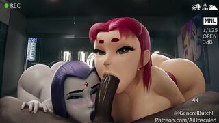 Raven and Starfire Pov 4K Ai Upscaled Comparision.