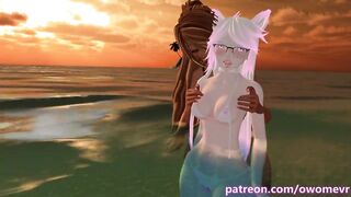 Horny vtuber gets teased and fucked roughly by a Futa on the public beach - Trailer