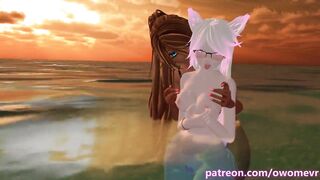 Horny vtuber gets teased and fucked roughly by a Futa on the public beach - Trailer
