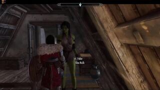 Skyrim AD - She Hulks Destroys Me Riding My Cock!