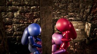 Among Us Threesome - Pink Stuck in Wall (futa, japanese)