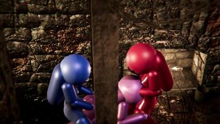Among Us Threesome - Pink Stuck in Wall (futa, japanese)