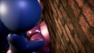 Among Us Threesome - Pink Stuck in Wall (futa, japanese)
