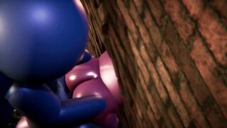 Among Us Threesome - Pink Stuck in Wall (futa, japanese)