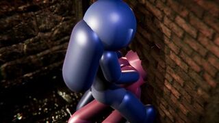 Among Us Threesome - Pink Stuck in Wall (futa, japanese)