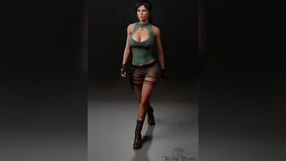 Lara Croft clothed sexy walk