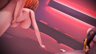Mian & Riho Conqueror and Sex Party normal skin color version hotel part only 3D hentai mmd r18