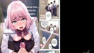 Naughty invading men's bathroom