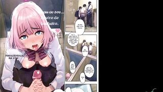 Naughty invading men's bathroom
