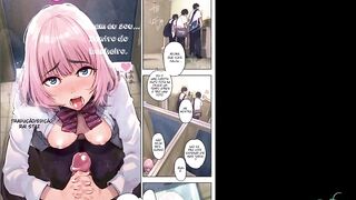 Naughty invading men's bathroom