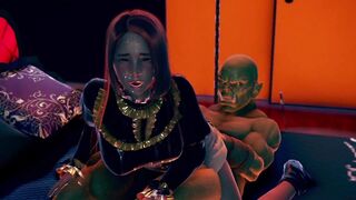 3d hentai animation - a neat woman meets ork.