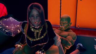 3d hentai animation - a neat woman meets ork.