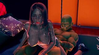 3d hentai animation - a neat woman meets ork.