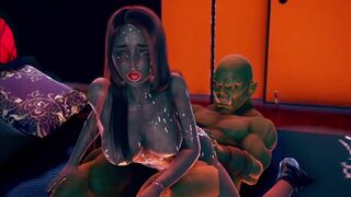 3d hentai animation - a neat woman meets ork.