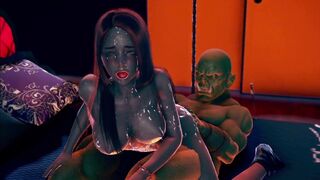 3d hentai animation - a neat woman meets ork.