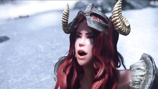 Redhead fucks a White Walker from Game of Thrones