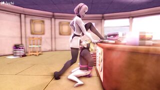Boruto deepthroats Futa Sakura Fat Cock while riding Dildo