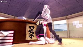 Boruto deepthroats Futa Sakura Fat Cock while riding Dildo