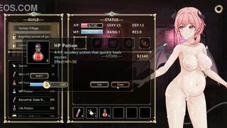 Pink haired girl having sex with soldiers in Succubus guild new hentai game video