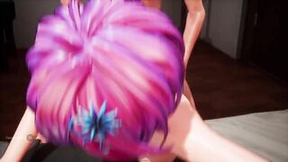 Cum in her Throat then Fuck her from Behind - Rough 3D Hentai