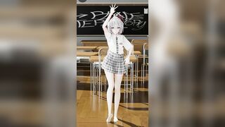 GENSHIN IMPACT GANYU SCHOOL UNIFORM CLASSROOM UNDRESS DANCE 3D VERTICAL SCREEN HENTAI WHITE HAIR