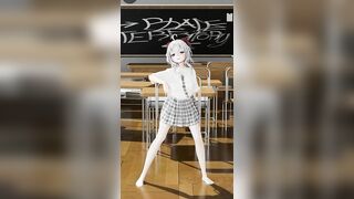GENSHIN IMPACT GANYU SCHOOL UNIFORM CLASSROOM UNDRESS DANCE 3D VERTICAL SCREEN HENTAI WHITE HAIR
