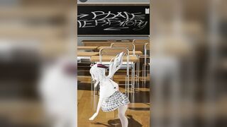 GENSHIN IMPACT GANYU SCHOOL UNIFORM CLASSROOM UNDRESS DANCE 3D VERTICAL SCREEN HENTAI WHITE HAIR