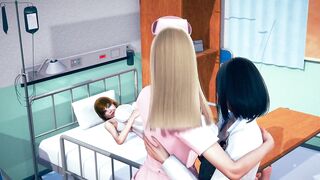 Doctor Fingering Nurse in Front of Patient At Hospital Room