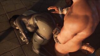 Female Orc in Space suit enters Mercenary Shop - Skyrim sex mod
